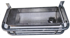 VASCA INOX FISSA A PARETE 1mt CON SCARICO MAGGIORATO